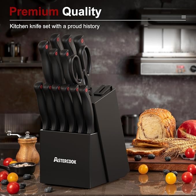 Astercook Knife Set for Kitchen with Block (Copy) (Copy) - Image 2