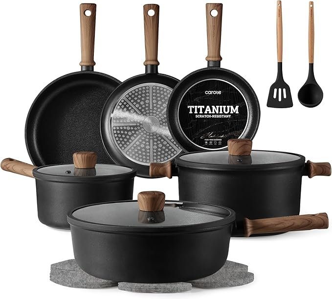 CAROTE 16pcs Pots and Pans Set, Nonstick Cookware Sets (Copy)